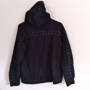 AllSaints Yara Laced Black Full Zip Hoodie